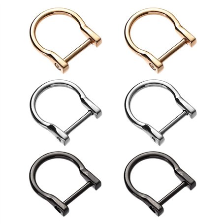 6 Pièces Boucle avec vis amovible Attaches pour Anses de Sac Métal Anneaux D Détachable Beau et durable Pour attacher aux bretel