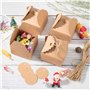 50 Pièces Kraft Papier Boite Cadeau, Cadeau Carton Kraft, Boite Cadeau Craft Marron, Boite Kraft CarréE Avec Rabats, Avec éTique