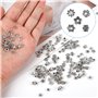 Perles Intercalaires Tibétaines en Argent, 160Pcs Perles d’Espacement Tibétain en Acier d'Alliage pour Création de Accessoire Bi