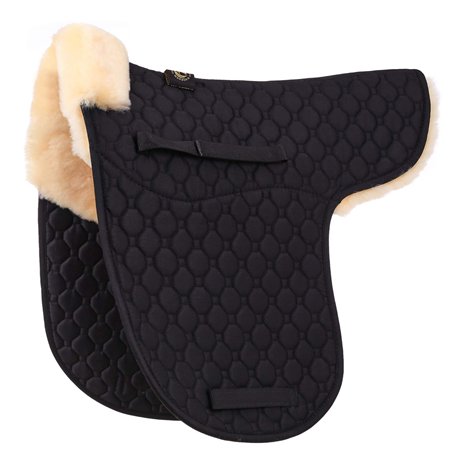 Merauno Selle de selle en peau d'agneau véritable et coussin polyvalent avec fourrure d'agneau véritable et coton matelassé