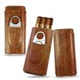 Étui à Cigare en Cuir,Boîte à Cigares avec Coupe-Cigare en Acier Inoxydable,Cave à Cigares Portable pour 3 Cigares,Boîte à cigar