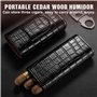 Étui à Cigare en Cuir,Boîte à Cigares avec Coupe-Cigare en Acier Inoxydable,Cave à Cigares Portable pour 3 Cigares,Boîte à cigar