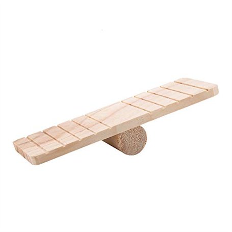 Garosa Hamster Jouet à Bascule pour Exercicer Jouer Jouets Animaux avec Goût Unique de Bois Naturel Plate-Forme Escalade de pour