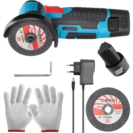 Mini Meuleuse D'Angle Sans Fil 19500rpm 12V Professional Disqueuse Sans Fil mit 2 x 2500mAh Batterien