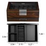KEXMY Lifomenz Co Boîte à montres en bois avec tiroir de valet, 12 emplacements pour montres et accessoires avec fenêtre en verr