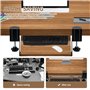 xiruiubao Support Clavier Coulissant, Supports D'étagère pour Clavier, Plateau pour Clavier sous Bureau avec Pince en C, Plateau