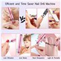 Ponceuse Pour Ongles Électrique,kit de manucure et pédicure électrique portable 6 en 1,Ponceuse pour Ongles Professionnel,Kit de
