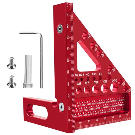 WANDGU 3D Equerre de Menuiserie: Equerre 3D Aluminium à 45/90 Degrés