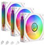 GOEDCH 3x Ventilateurs ARGB PC Boîtier: Ventilos RGB avec Pales Inversées & Flux d'Air 80CFM