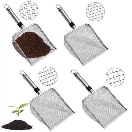 WANDGU Tamis de Jardin en Acier Inoxydable 4 en 1 : Tamis à Terre