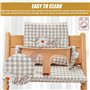LEKEFETO Coussin d'assise pour chaise haute Stokke Tripp Trapp : ensemble de coussins de chaise haute antidérapants, revêtement