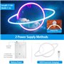 Wowlela Planet Neon Signs LED Enseigne Murale Au Néon, Suspendus Neon Lights Planet USB/Batterie Planète Lampe Neon Light pour E