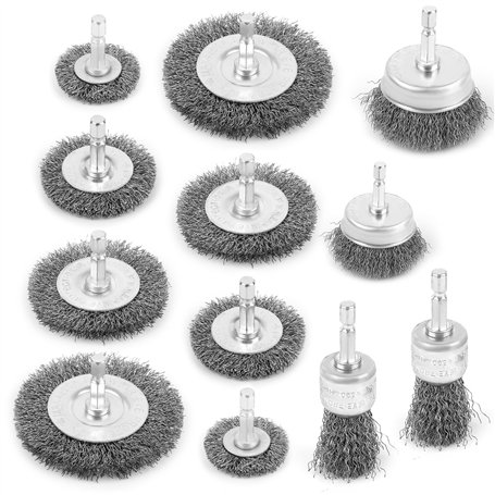 Lot de 12 Brosses Metallique pour Perceuse