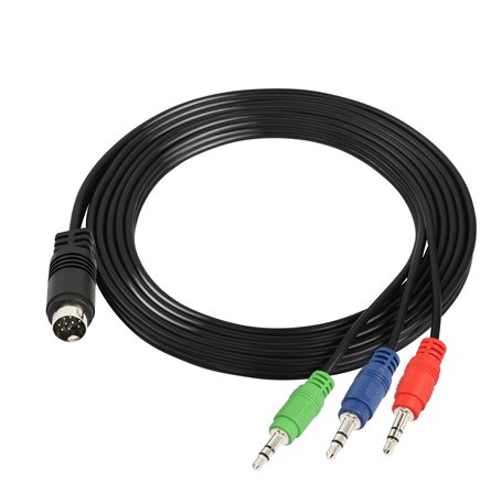 GINTOOYUN Câble Mini DIN 9 broches MINI DIN 9 broches vers 3 * DC3.5mm Câble audio rouge