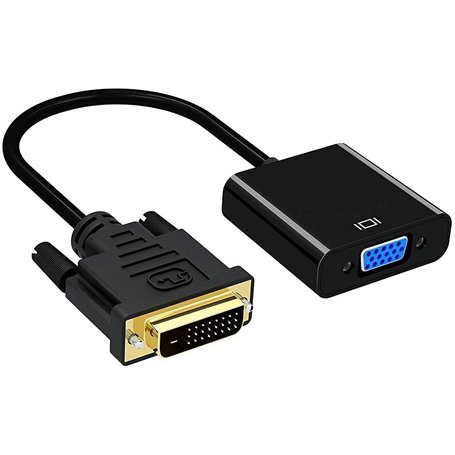 QIANRENON Adaptateur DVI-D vers VGA Dual Link 24+1 mâle vers VGA femelle - Câble d'extension vidéo 1080p pour connecter des syst