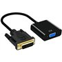 QIANRENON Adaptateur DVI-D vers VGA Dual Link 24+1 mâle vers VGA femelle - Câble d'extension vidéo 1080p pour connecter des syst