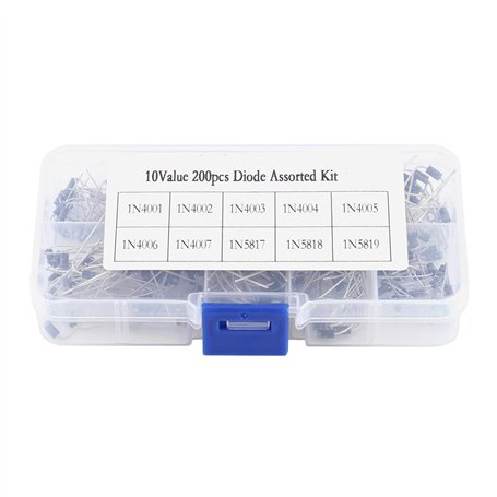 Kit de Remplacement de Diode de Redressement 200pcs 10Values ​​- Kit de Diodes Schottky - Kit de Diodes électroniques 1N4001~1N4
