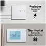 Beok Thermostat sans Fil avec Récepteur Thermostat Chaudiere gaz,Thermostat Programmable avec rétro-éclairage,Thermostats Mural 