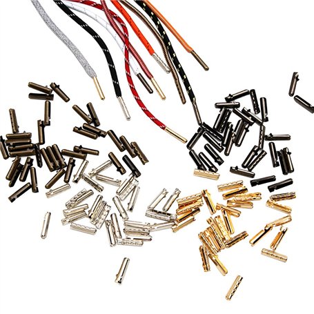 JIHUOO 100 Pièces Multicolore Bouts en Métal de Lacet pour Chaussures Pointe de Lacet