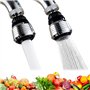KBNIAN 2 Pièces Embout Robinet Cuisine Aérateur de Robinet 360°Pivotant Tête de Robinet de Cuisine 2 Modes Mousseur de Robinet d