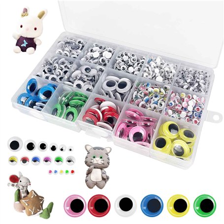 Uootach 1500 pièces Yeux Mobiles Auto Ddhésifs