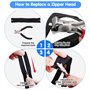 HEKOBAG 85 Pcs Kit Réparation Fermeture Éclair, Remplacement Fermeture à Glissière, Kit de Réparation de Fermeture à Glissière,
