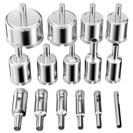 Ghazpmuk 15 Pièces Foret Diamant - Scie Cloche Diamantée 6-50mm pour Carrelage