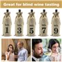KLYNGTSK 10 PCS Sacs à Vin en Toile de Jute avec Cordon de Serrage Couverture de Bouteille de Vin en Toile Sacs à Vin Numéros Sa