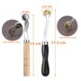 Outils de Couture de Roue de Traçage,2 PCS Marqueurs de Roue à Coudre avec Poignée en PVC et Bois Roue de Coupe Rotative à Point