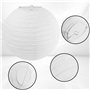 Lot de 6 lanternes en papier blanc de 30 cm - Décoration de fête classique - Style bambou - Lampions côtelés - Abat-jour rond po