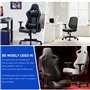 WIYETY Housse de chaise de gaming - Noir - Extensible - Pour ordinateur de jeu - Style racing - Chaise de bureau (noir, avec hou