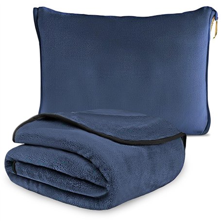 WIYETY Couverture de voyage avion - Coussin transformable 2 en 1 - Couverture d'avion portable avec fixation de valise - Pour bu