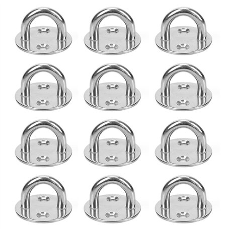 SAIJIAN 12 Pièces Platine Oeil INOX M5 Platine Ancrage INOX 304 Crochet Oeillet Plaque a Oeillet Crochets de Plafond Support Ann