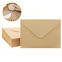 100 Pièces Enveloppe Kraft C6 Enveloppe Marron Petites Enveloppes Gommées Vintage 162 x 114 mm pour Enveloppe Cadeau Invitations