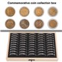 Kinsinder 50 Pièces Rangements pour Pièces de Monnaie, Boîtes à Pièces de Monnaie en Bois avec Capsules pour Collection Commémor