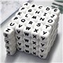 Abulun Lot de 104 perles carrées en silicone avec lettres de l'alphabet de 12 mm