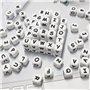 Abulun Lot de 104 perles carrées en silicone avec lettres de l'alphabet de 12 mm, perles en silicone pour la fabrication de port
