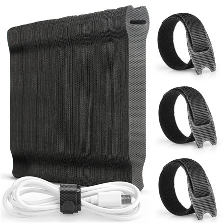 Alyvisun Lot de 120 attaches de câble réutilisables en nylon - 150 x 12 mm - Noir - Idéal pour écouteurs