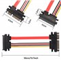 MEIRIYFA Lot de 2 câbles d'extension SATA 22 broches (7 + 15) mâle vers femelle - 50 cm
