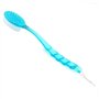 Cisixin Brosse Nettoyante de Bain Douche Arrière exfoliante Corps Brosse avec Long Manche (Bleu)