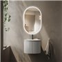 Dileci - Miroir Ovale LED 50x80 cm – Éclairage Intégré avec Lumière Blanche – Fonction Désembuage et Bouton Tactile – Idéal pour
