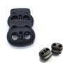 50 pièces 2 trous Plastique pour Cordons arrets Cord stopper Noir stop cordon forme ronde pour extérieur vêtements mouvement cha