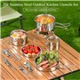 Kit de Camping Vaisselle en Acier Inoxydable