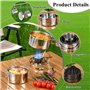 KUIRUNRX® Batterie de Cuisine de Camping, Couverts Pliables Empilables, Kit de Camping Vaisselle en Acier Inoxydable, pour Campi