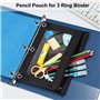2 Pièces Trousse Crayons Grande Capacité, Trousse à Crayons pour Classeur à 3 Anneaux, Trousse à Crayons Transparente de Haute C