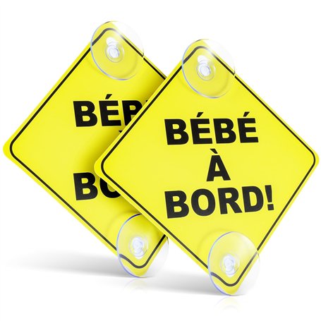 Lot de 2 panneaux d'avertissement bébé à bord pour voiture - 12