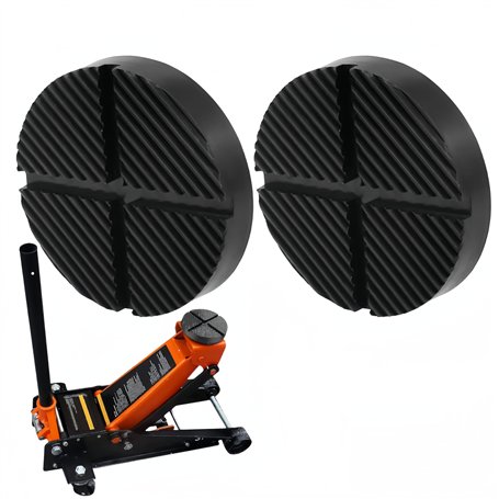 Lot de 2 supports universels en caoutchouc pour cric - Pour cric - Tapis en caoutchouc - Noir