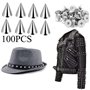 Zwenjuan Rivet cône Clous,100 Pièces Rivet Cône Cuir Rivets Punk en Métal Rivets à Vis,pour Vêtements Chaussures Sacs Chaussures