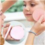 48 Pièces Éponges Visage Comprimées, Éponges Cosmétiques Rondes Réutilisables Éponge Démaquillage pour Nettoyage de Visage (Rose
