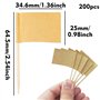 200 Pcs Drapeaux de Cure-Dents Vierges Drapeau en Papier Kraft Cure-Dent de Cocktail Cupcake Picks de Fruits pour Cupcake Topper
